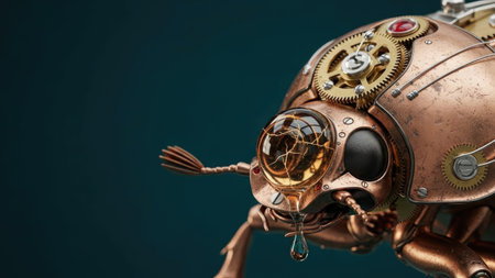 Robot made of metal with gears and cogs. 3d illustrationの素材