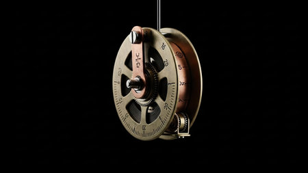 Vintage pocket watch isolated on black background. 3D illustration.の素材