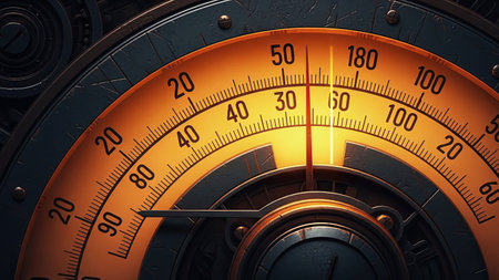 Close-up of a retro radio dial. 3D Renderingの素材