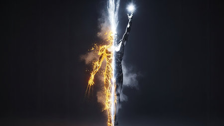 Power of the future. Mixed media. Mixed media. Mixed mediaの素材