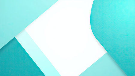 Turquoise and white abstract background. 3d render illustration.の素材