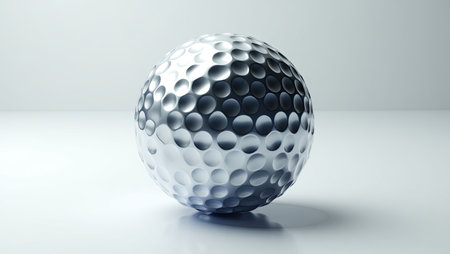 Golf ball isolated on white background. 3d render illustration.の素材