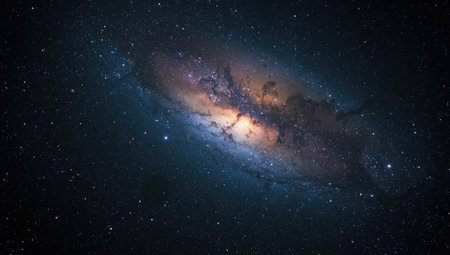 Night sky with stars and nebula. Elements of this image furnished by NASAの素材