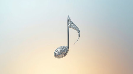 music note 3d render on gradient pastel background, music conceptの素材