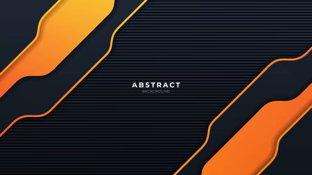 Abstract orange and black background with modern shapeのイラスト素材