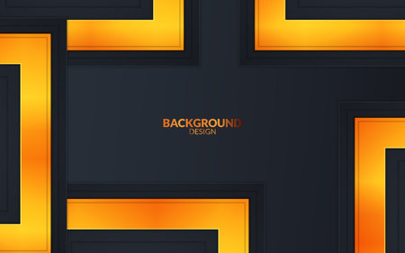 Black abstract corporate background with gold lines. Vector designのイラスト素材