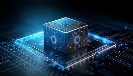 Ai processor chip of cube technology artificial intelligence learnability conceptの素材