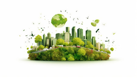 illustrating the concept of sustainable development and responsible consumptionの素材