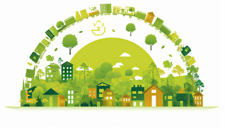 illustrating the concept of sustainable development and responsible consumptionの素材