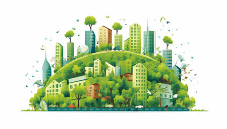 illustrating the concept of sustainable development and responsible consumptionの素材