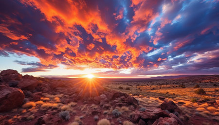 colorful landscape with majestic clouds spread across the horizon