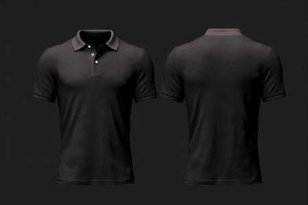 Realistic mockup of male black polo shirtの素材