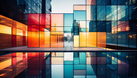 Abstract reflections in modern architectureの素材