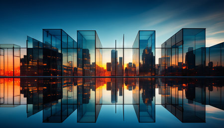 Abstract reflections in modern architectureの素材