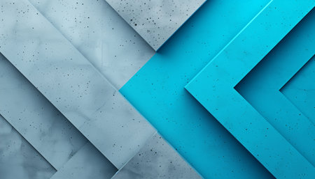 An abstract image featuring a geometric arrangement of blue and grey concrete panels.の素材