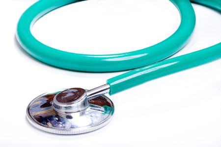 Green stethoscopeの写真素材