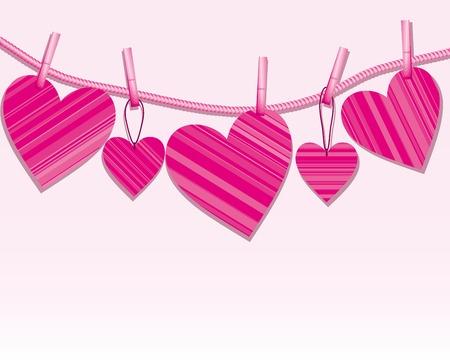 Hearts on a stringのイラスト素材