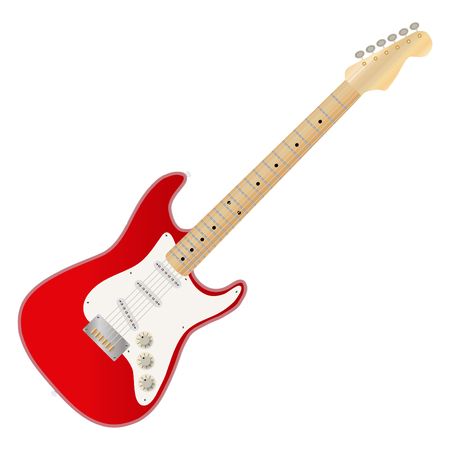 electric guitar isolated on white background のイラスト素材