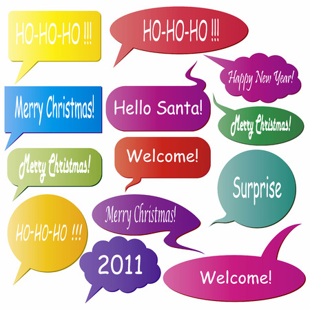 Set of christmas dialog boxes on white background.
のイラスト素材