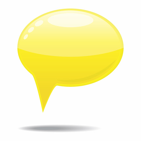 Big yellow speech bubble on white background のイラスト素材