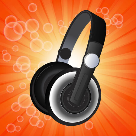 Abstract background with headphones のイラスト素材