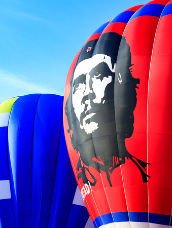 KUNGUR, RUSSIA - JULY 3: Hot air balloon with Ernesto Che Guevara portrait at the annual Kungur Hot Air Balloon Fiesta on July 3, 2010 in Kungur, Russia.のeditorial素材