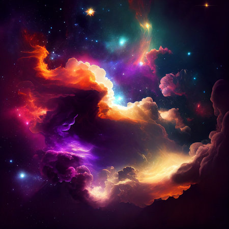 Cosmic space and stars, nebula and galaxy, computer generated abstract background