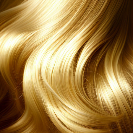 highlight hair texture abstract fashion style background of lock of blonde hairの写真素材