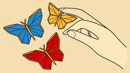 butterflies design over beige background vector illustration eps10のイラスト素材