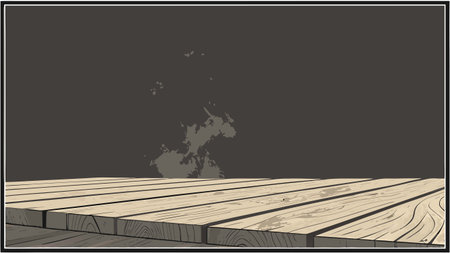 Wooden floor on the background of the map of the world.のイラスト素材