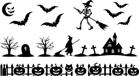 Halloween icons isolated on white background. Vector illustration. EPS 10のイラスト素材
