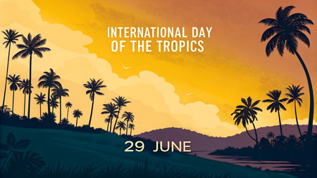 discover the international day of the tropics on june 29 highlighting tropical regions biodiversity culture and sustainability with stunning landscapes and global awarenessの素材