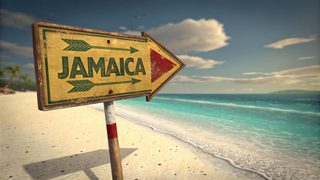 discover jamaica beach paradise with turquoise ocean waves white sand palm trees and tropical island vibes perfect for travel vacation escape and caribbean adventureの素材