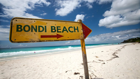 bondi beach australia is a world famous coastal destination with golden sand turquoise waves and vibrant surf culture perfect for travel adventure relaxation and scenic photographyの素材