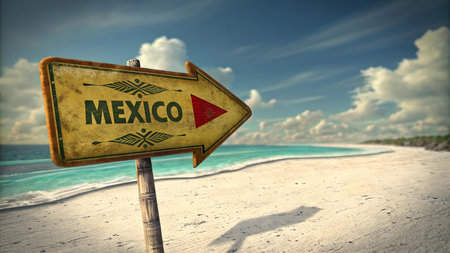 Discover mexico beach travel vacation destination with turquoise ocean white sand and tropical paradise perfect for tourism holiday trips and cultural exploration guide for scenic journeys and relaxationの素材
