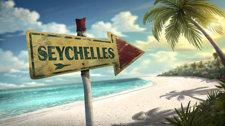 discover seychelles tropical beach paradise with white sand turquoise ocean palm trees and serene coastal beauty perfect for travel vacation honeymoon and exotic island escapeの素材