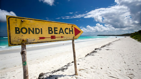 Discover bondi beach sydney with golden sand turquoise water and vibrant surf culture a top travel destination for relaxation adventure and iconic coastal beautyの素材