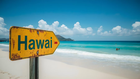 Discover hawaii beach paradise with turquoise ocean waves white sand tropical island views and scenic mountains perfect for travel vacation adventure and relaxationの素材