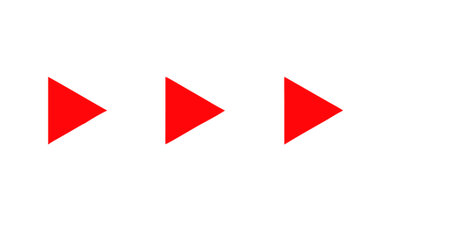 Three simple red right-pointing triangles arranged in a horizontal sequence. Ideal for digital media...