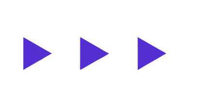 Three purple right-pointing triangles in a clean, minimalist sequence. This geometric design works...