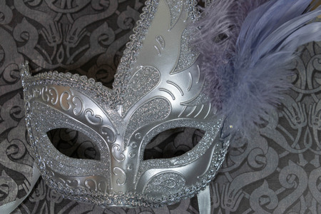 Purple and silver carnival maskの写真素材