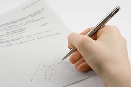 handwriting signature, on white background