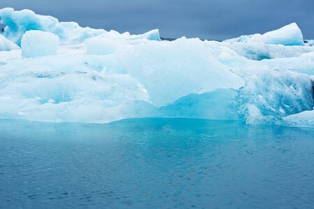 icebergs in a glacier lagoon, icelandの写真素材
