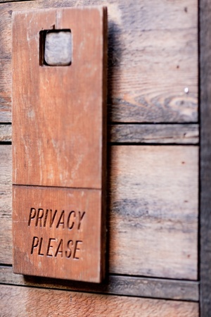wooden sign privacy please