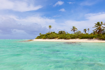view at the picture perfect island and surrounding lagoonの写真素材