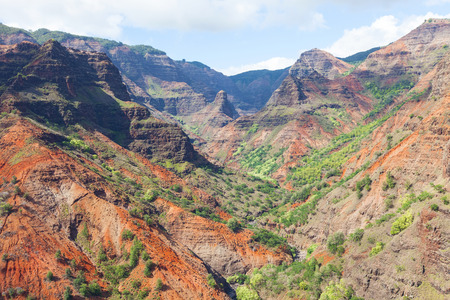 view at beautiful waimea canyon at kauai island, hawaiiの写真素材