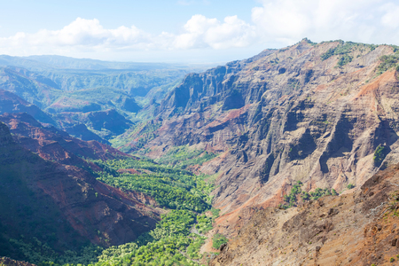 view at waimea canyon at kauai island, hawaiiの写真素材