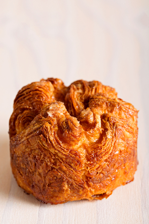 close-up of delicious and sweet kouign amann, traditional breton pastryの写真素材