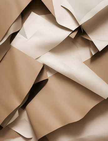 Stack of tan and white papers. Backgrounds for websites, posters, or presentationsの素材