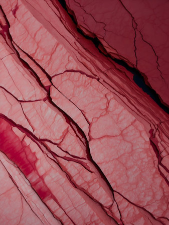 The crack is filled with a bright pink mineralの素材